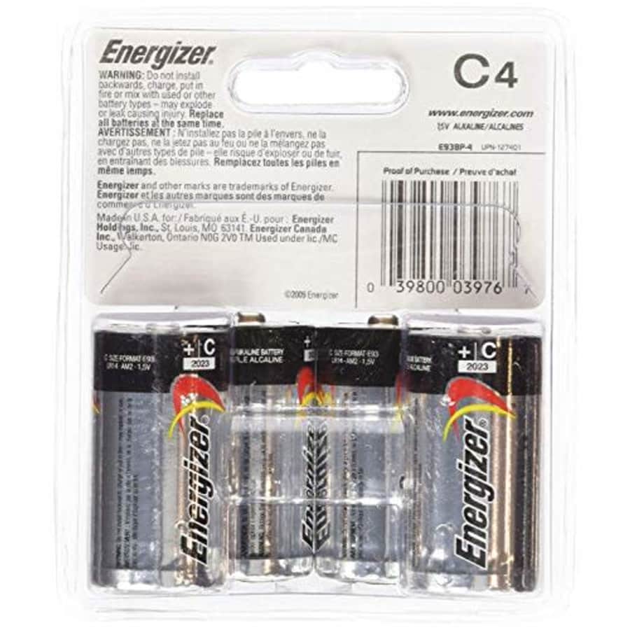 Energizer Max C Cell Alkaline Battery, 16 Batteries (4 X 4 Count Packs) for $26