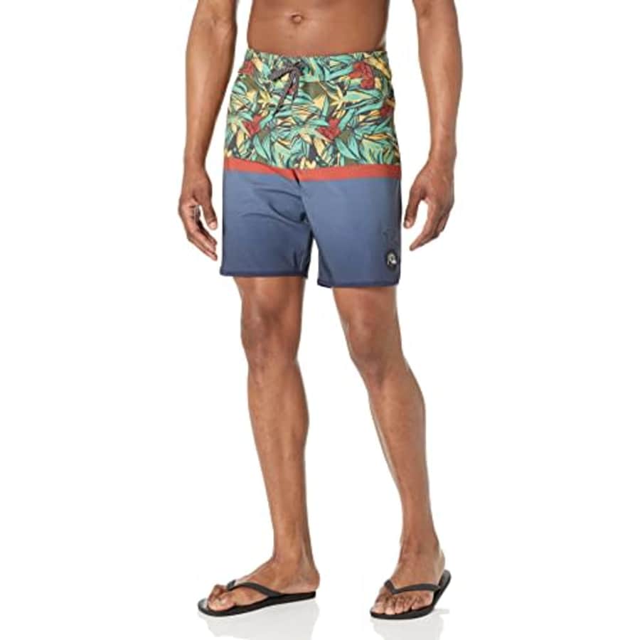 Quiksilver Men's Standard Surfsilk Divided Scallop 19 Boardshort Swim Trunk, Navy Blazer, 30 for $21