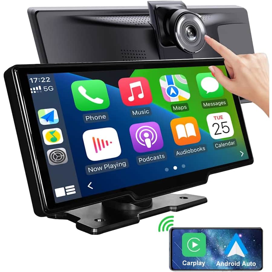 9.3" Portable Car Radio w/ 4K Dashcam for $92