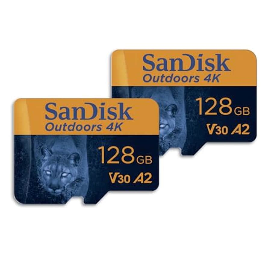 SanDisk 128GB 2-Pack Outdoors 4K microSDXC UHS-I Memory Card (2x128GB) with SD Adapter - Up to for $32 SanDisk 128GB 2-Pack Outdoors 4K microSDXC UHS-I Memory Card (2x128GB) with SD Adapter - Up to for $32