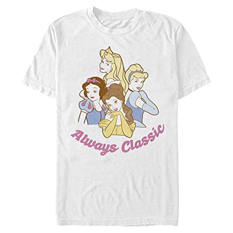 Disney Men's Princess Always Classic T-Shirt, White, Large for $21