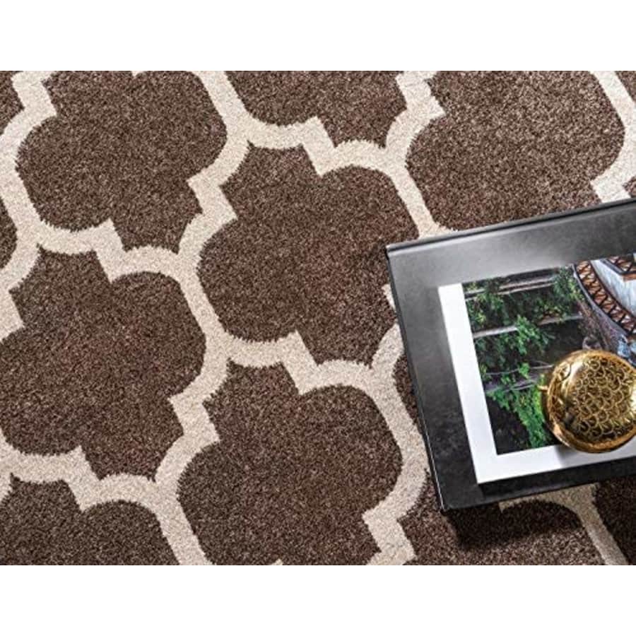 Unique Loom Trellis Collection Moroccan Lattice Light Brown Round Rug (3' 3 x 3' 3) for $39