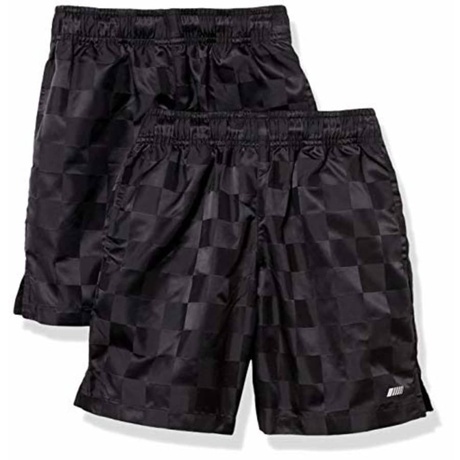 Amazon Essentials Kids Boys Active Performance Woven Soccer Shorts, 2-Pack Black/Black, Medium for $25 Amazon Essentials Kids Boys Active Performance Woven Soccer Shorts, 2-Pack Black/Black, Medium for $25