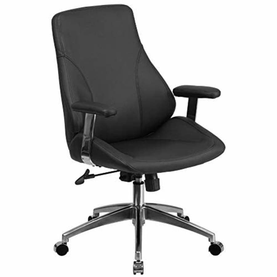 Flash Furniture Mid-Back Black LeatherSoft Smooth Upholstered Executive Swivel Office Chair with for $231