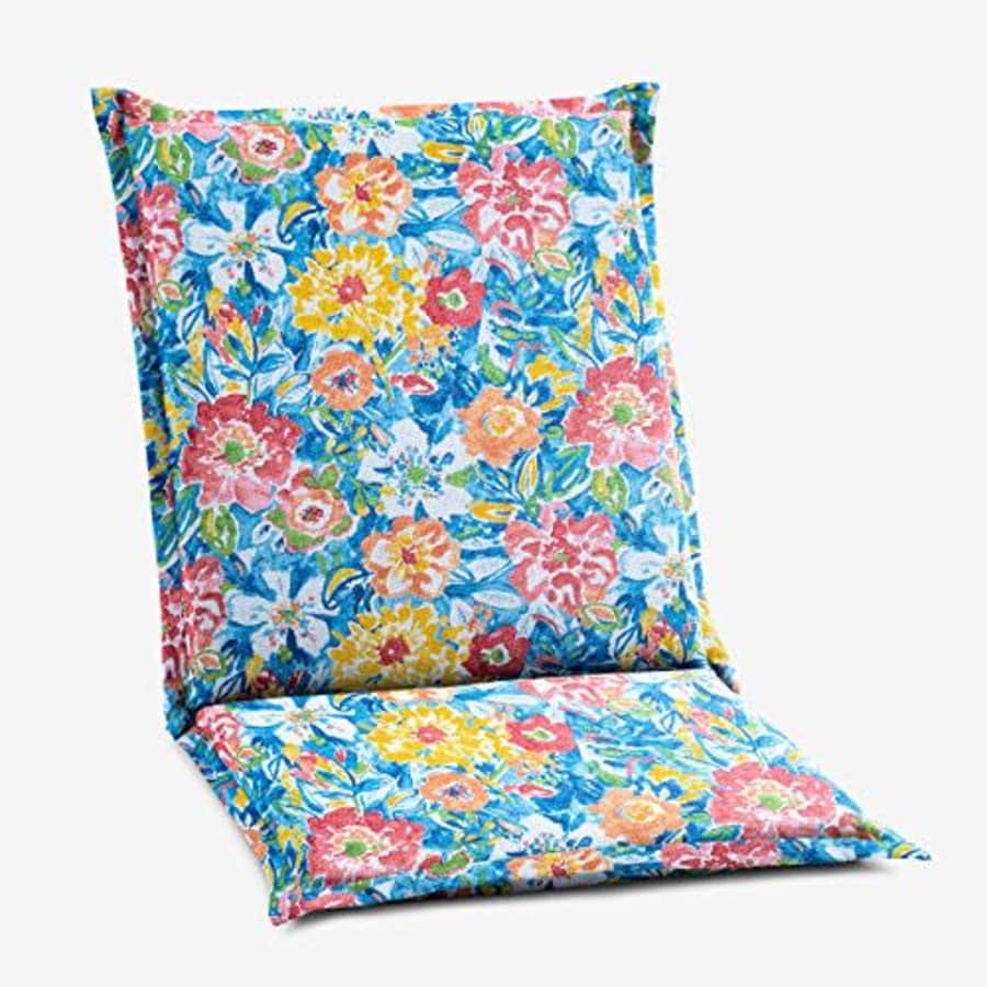 BrylaneHome Flanged Hinged Cushion Patio Chair Outdoor Seat Pad, Poppy Blue for $65 BrylaneHome Flanged Hinged Cushion Patio Chair Outdoor Seat Pad, Poppy Blue for $65