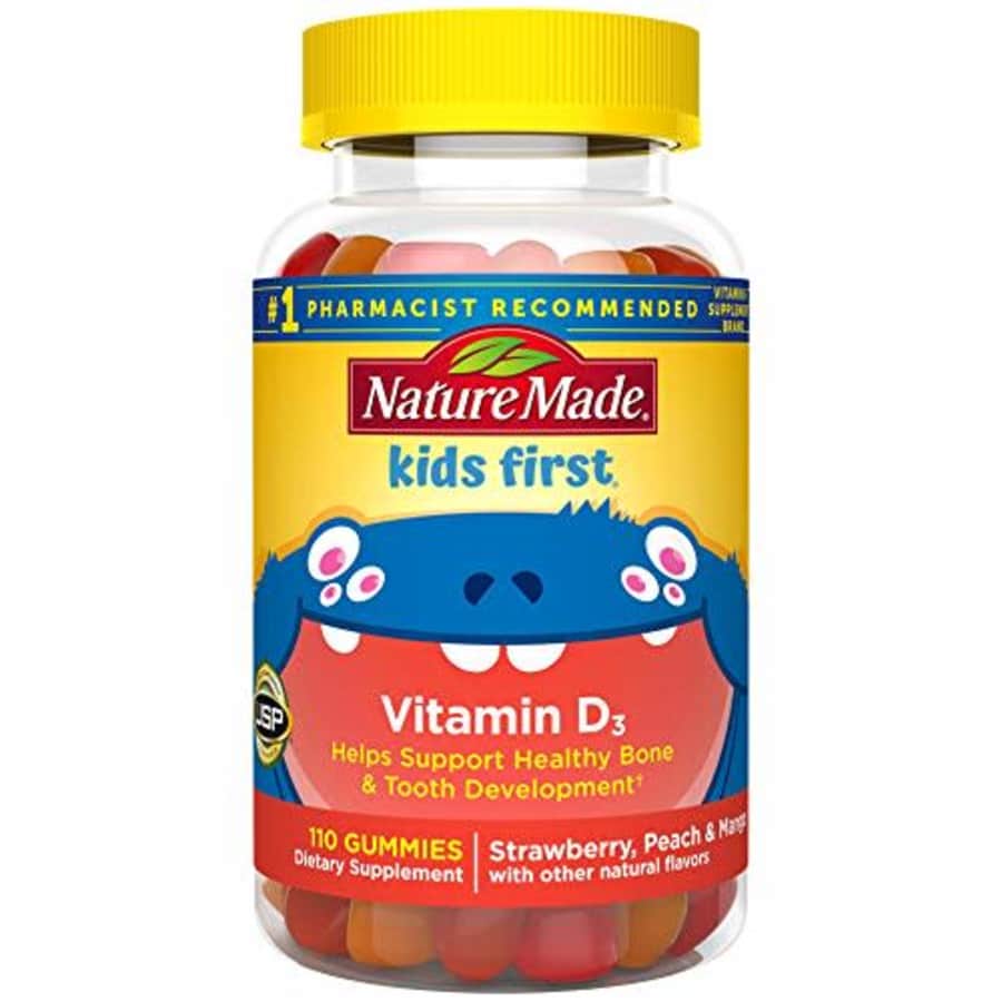 Nature Made Kids First Vitamin D3 Gummies, 110 Count for Healthy Bone Development (Packaging May for $15 Nature Made Kids First Vitamin D3 Gummies, 110 Count for Healthy Bone Development (Packaging May for $15