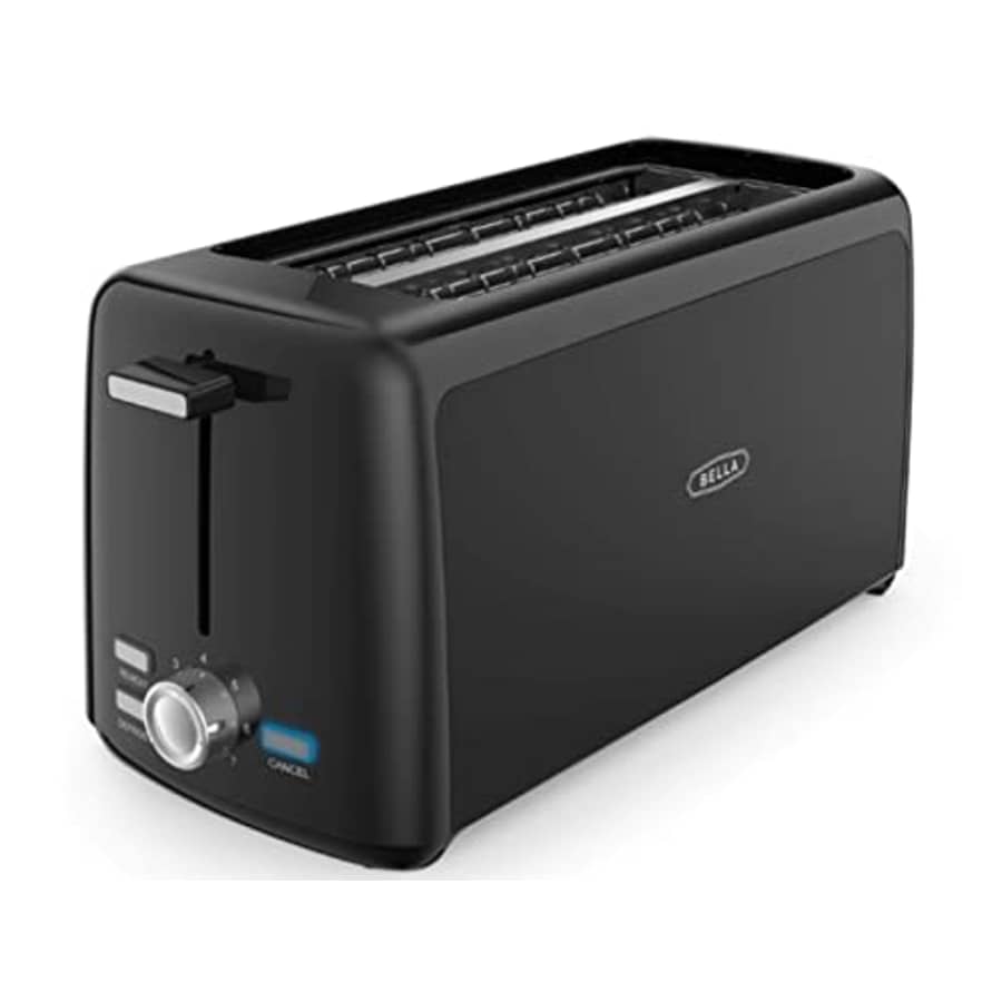 BELLA 4 Slice Long Slot Toaster, Black for $46 BELLA 4 Slice Long Slot Toaster, Black for $46