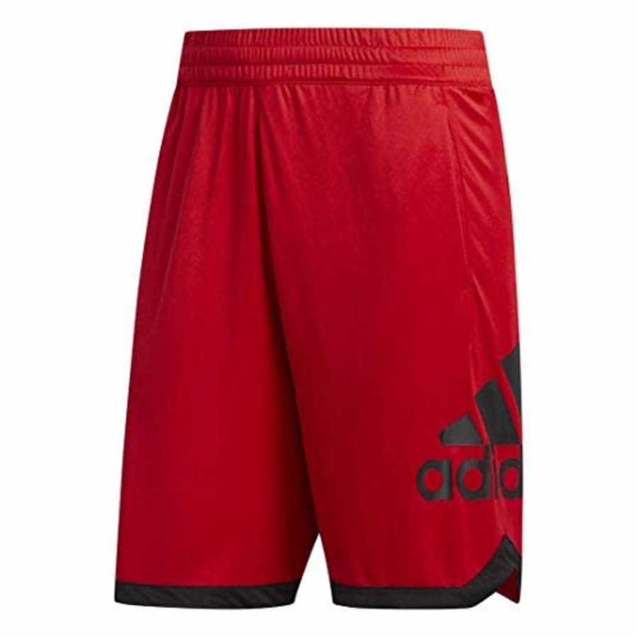 adidas Men's Badge of Sport Basketball Shorts, SCARLE, XL for $25