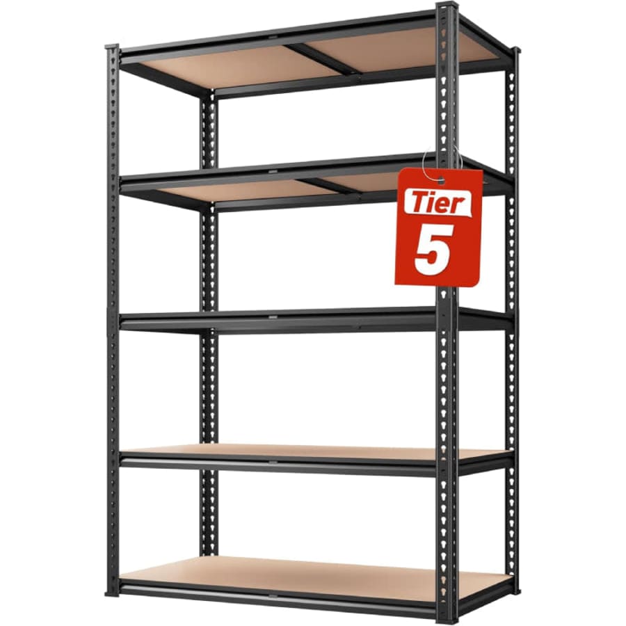 Reibii 5-Tier Adjustable Metal Utility Shelves for $50