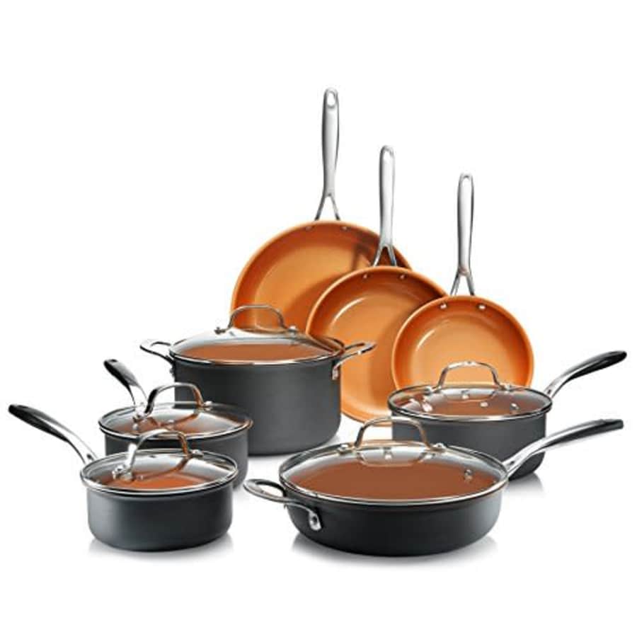 Gotham Steel Pro Hard Anodized Pots and Pans 13 Piece Premium Cookware Set with Ultimate Nonstick for $130 Gotham Steel Pro Hard Anodized Pots and Pans 13 Piece Premium Cookware Set with Ultimate Nonstick for $130