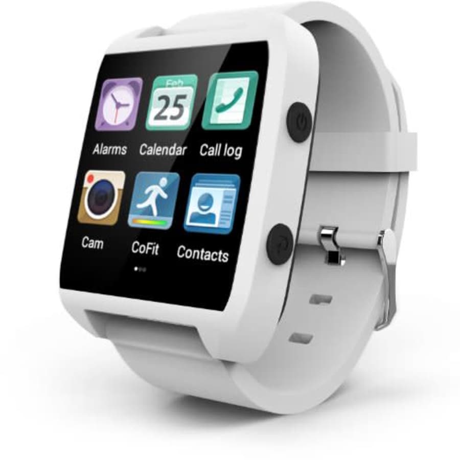 Smart Watch, Ematic All in One Easy to Wear [ Wearable ] White Smartwatch with Carrier Case [ for $112
