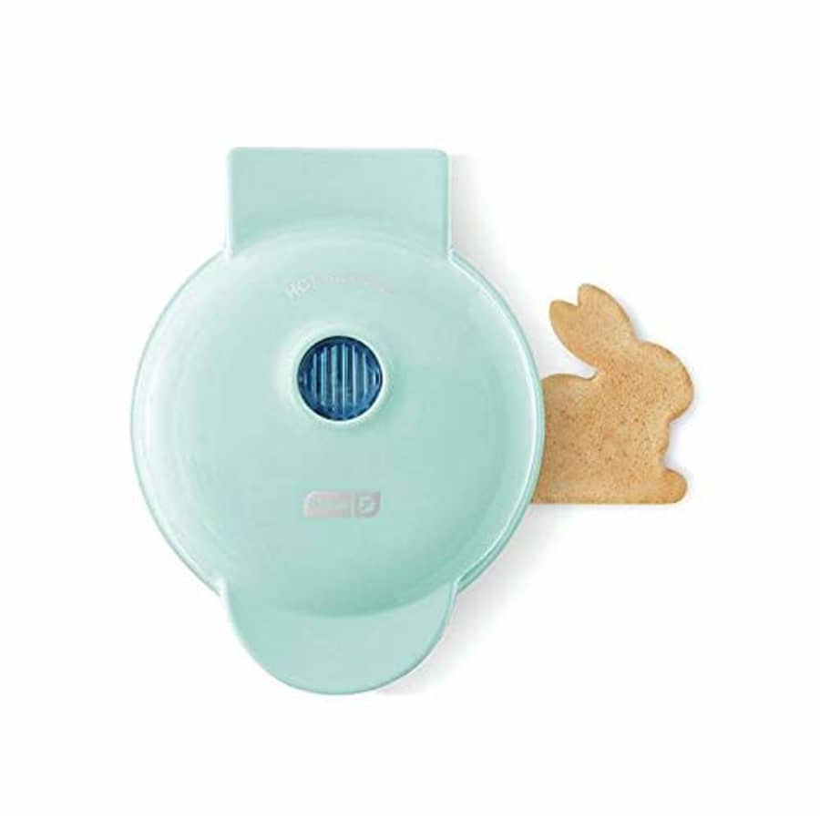 dash mini waffle maker bunny aqua for $24