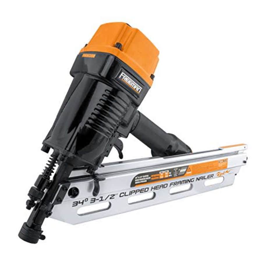 Freeman PFR3490 Pneumatic 34 Degree 3-1/2" Clipped Head Framing Nailer, Black for $131