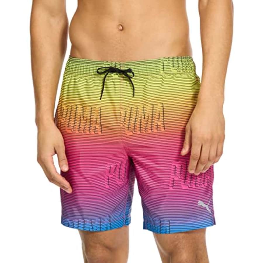 PUMA Men's Between The Lines Volley Swim Board Short, Glowing Pink, Small for $27
