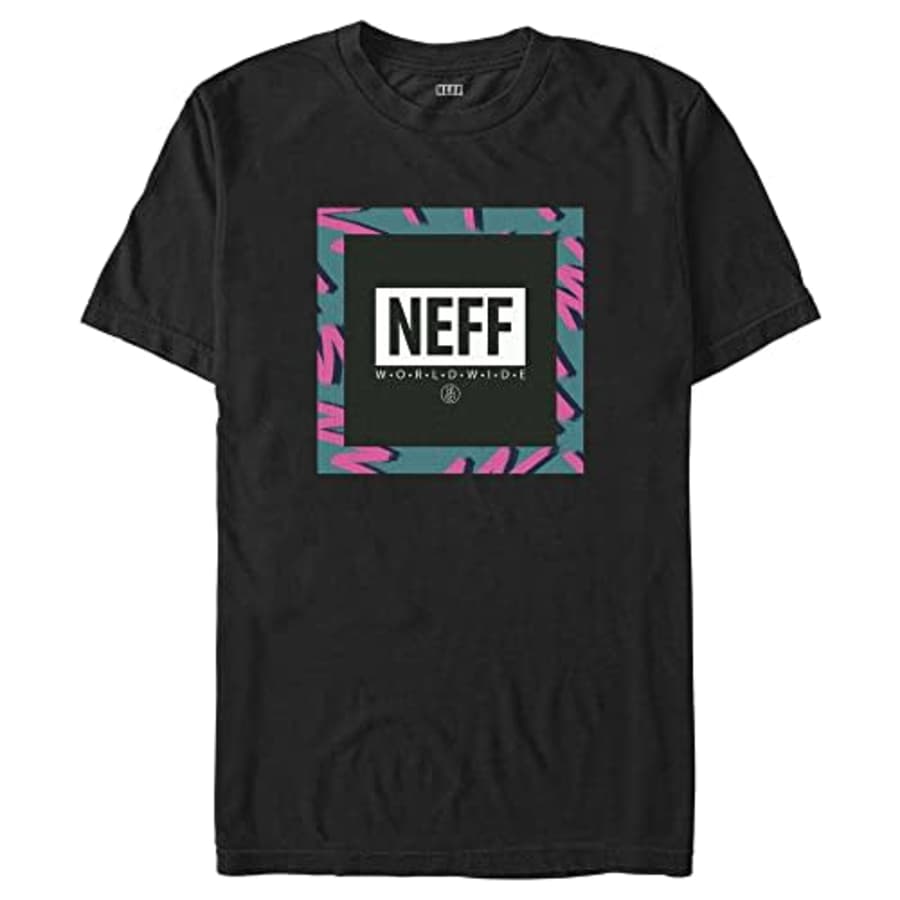NEFF Men's Colorful Logo T-Shirt, Black, Small for $19