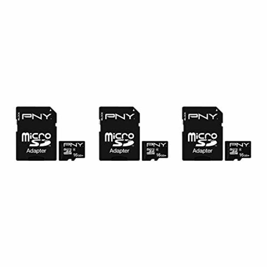 PNY 16GB Performance Class 4 microSDHC Flash Memory Card 3-Pack (P-SDU16G4X3-MP) for $13