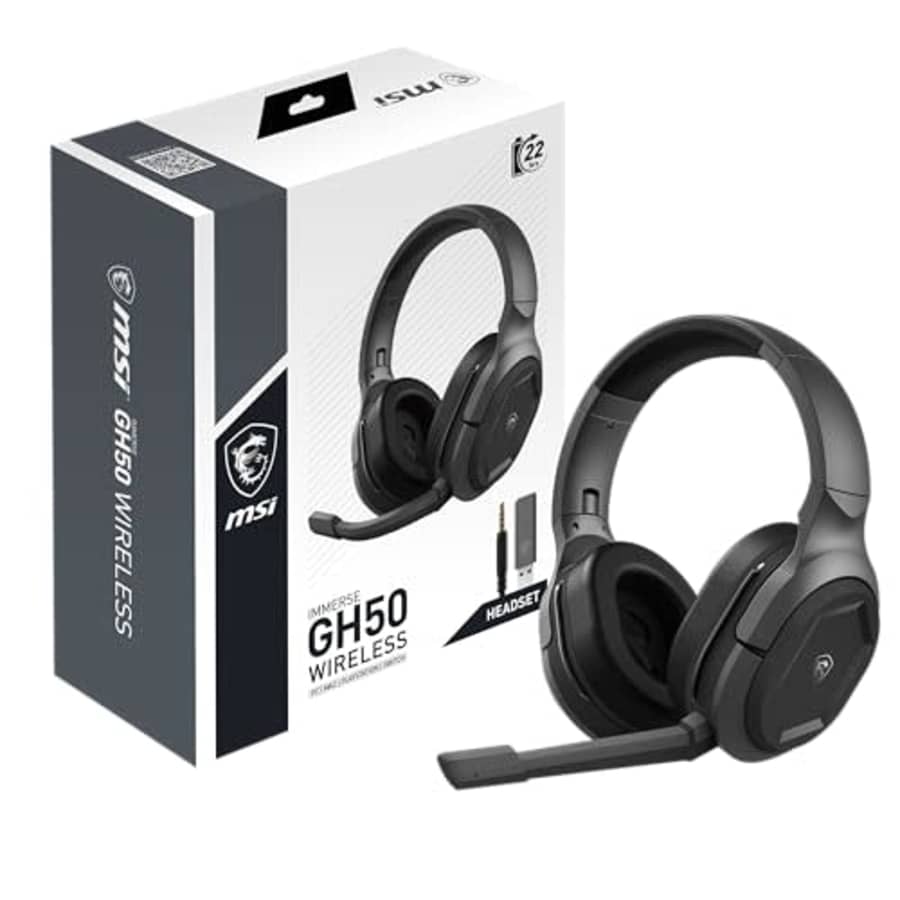 MSI Immerse GH50 Wireless Gaming Headset 22 Hr Battery Life, 50mm Neodymium Drivers, Detachable for $75 MSI Immerse GH50 Wireless Gaming Headset 22 Hr Battery Life, 50mm Neodymium Drivers, Detachable for $75