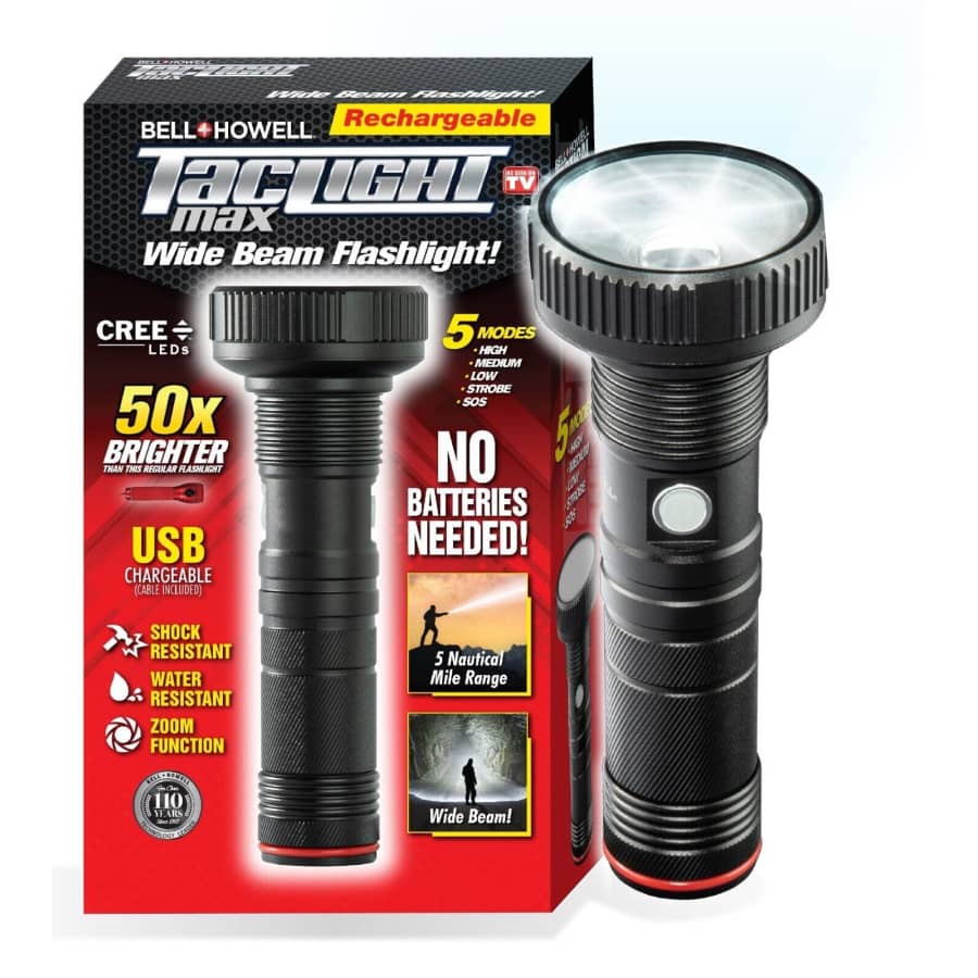 Bell + Howell Taclight Max Rechargeable Cree LED Flashlight for $25 Bell + Howell Taclight Max Rechargeable Cree LED Flashlight for $25