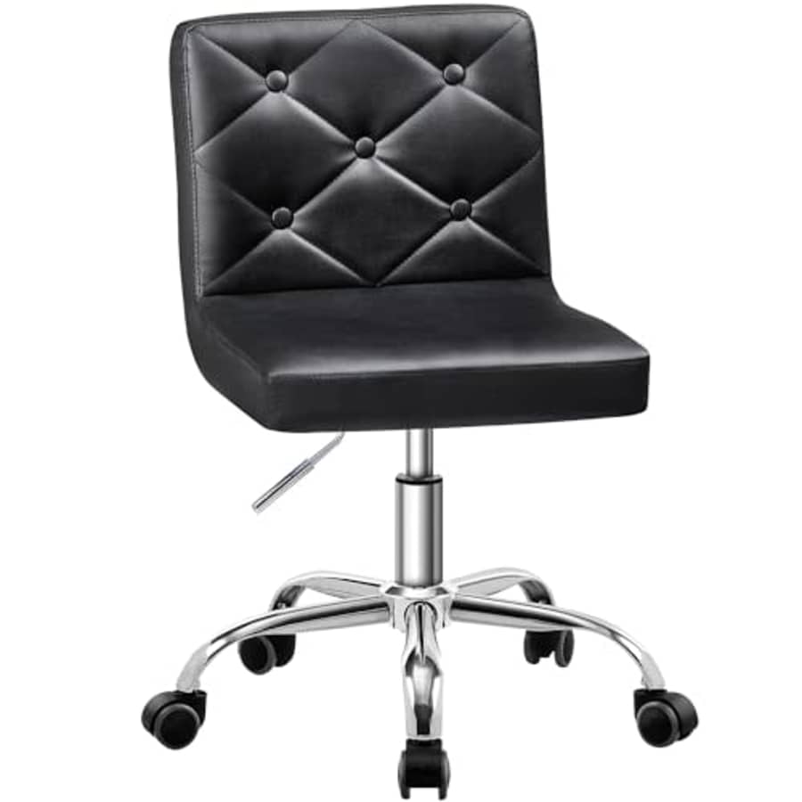 VECELO PU Leather Mid-Back Armless Desk Chair Adjustable Height 360 Rolling Swivel for Home Office for $60 VECELO PU Leather Mid-Back Armless Desk Chair Adjustable Height 360 Rolling Swivel for Home Office for $60