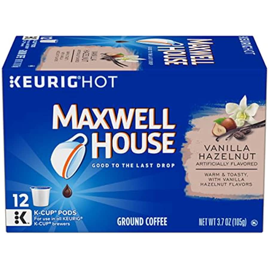 Maxwell House Vanilla Hazelnut Medium Roast K-Cup Coffee Pods (72 Pods, 6 Packs of 12) for $18 Maxwell House Vanilla Hazelnut Medium Roast K-Cup Coffee Pods (72 Pods, 6 Packs of 12) for $18