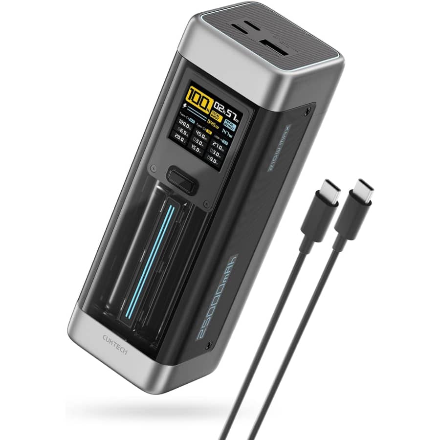 Cuktech 25,000mAh 140W Laptop Portable Charger for $68