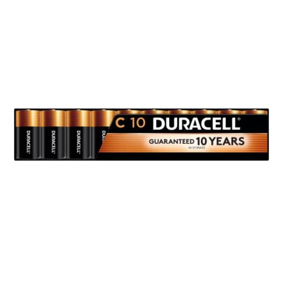 Duracell Coppertop C Batteries, 10 Count Pack, C Battery with Long-Lasting Power, All-Purpose for $49