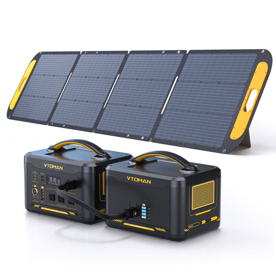 Vtoman 3,096Wh Portable Solar Power Station Bundle for $1,450