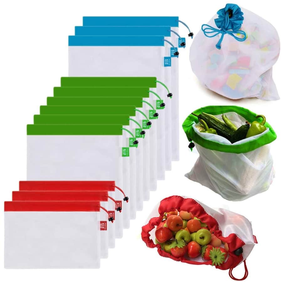 BB Brotrade MPB12 Reusable Mesh Produce Bags 12-Pack for $10
