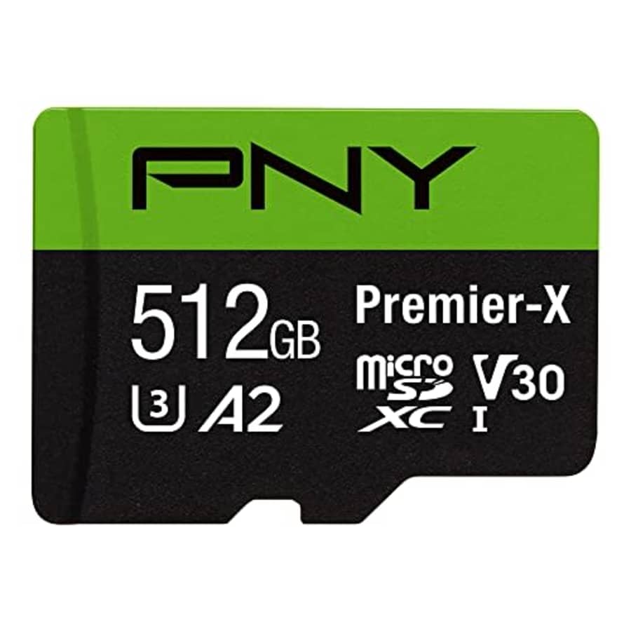PNY 512GB Premier-X Class 10 U3 V30 microSDXC Flash Memory Card for $30 PNY 512GB Premier-X Class 10 U3 V30 microSDXC Flash Memory Card for $30