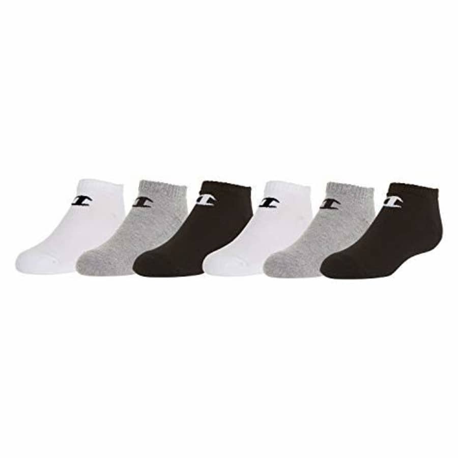 Champion unisex child Champion 6-pack in Quarter Or Low Cut Socks, 30, 9 11 US for $10
