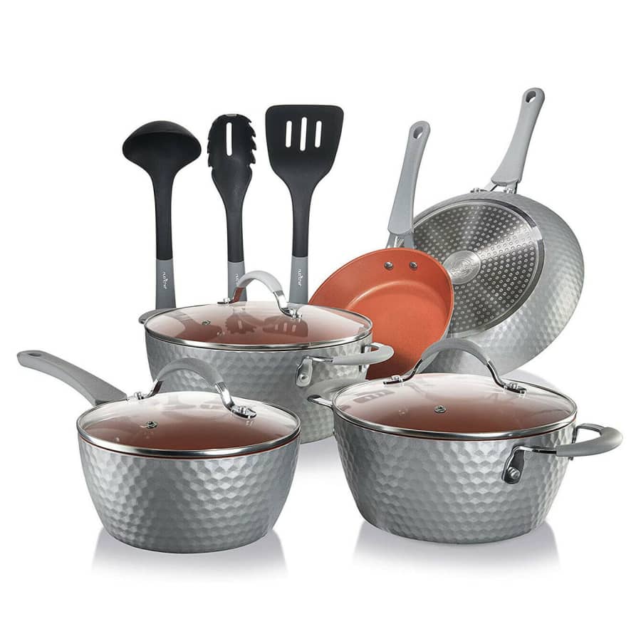 NutriChef 11-Piece Nonstick Diamond Pattern Cookware Set for $73 NutriChef 11-Piece Nonstick Diamond Pattern Cookware Set for $73