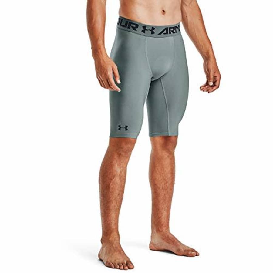 Under Armour Men's HeatGear Armour Extra Long Shorts, Lichen Blue (424)/Black, Small for $38 Under Armour Men's HeatGear Armour Extra Long Shorts, Lichen Blue (424)/Black, Small for $38