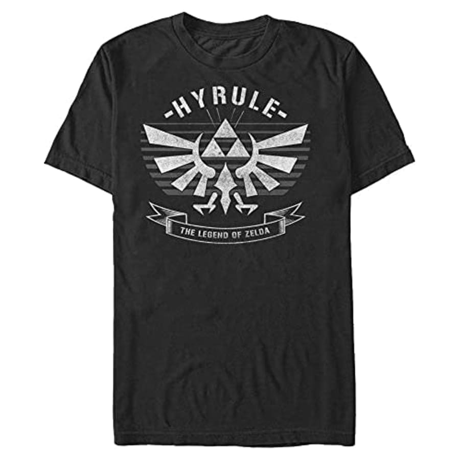 Nintendo Men's Legend Crest T-Shirt, Black, 3X-Large for $19