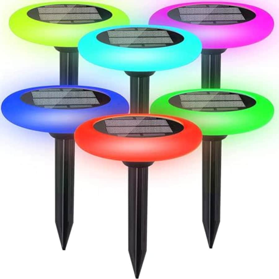 Colorful Pathway Solar LED Light 6-Pack for $40