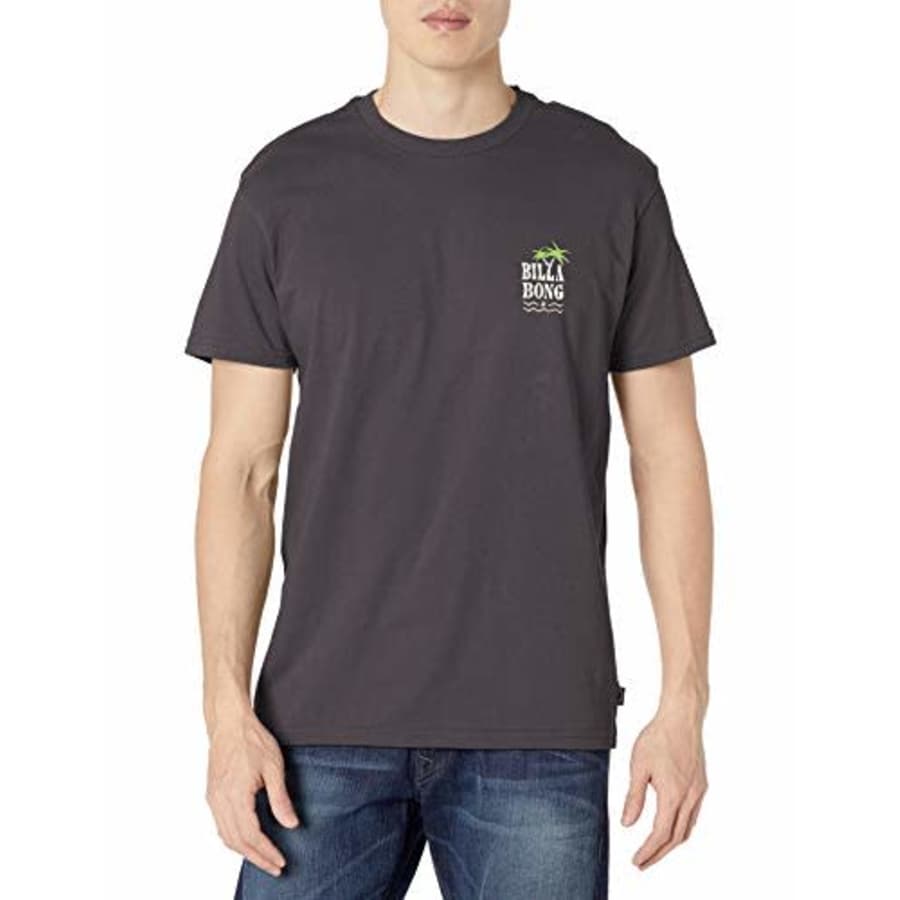 Billabong Men's Short Sleeve Premium Logo Graphic Tee T-Shirt, Char Dos Palmas, S for $30