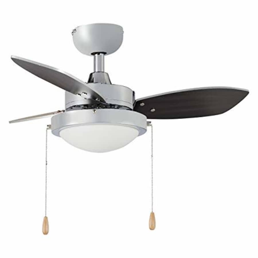 Amazon Basics 30-Inch Ceiling Fan - Includes Integrated Dimmable LED Light Kit - Three Reversible for $61