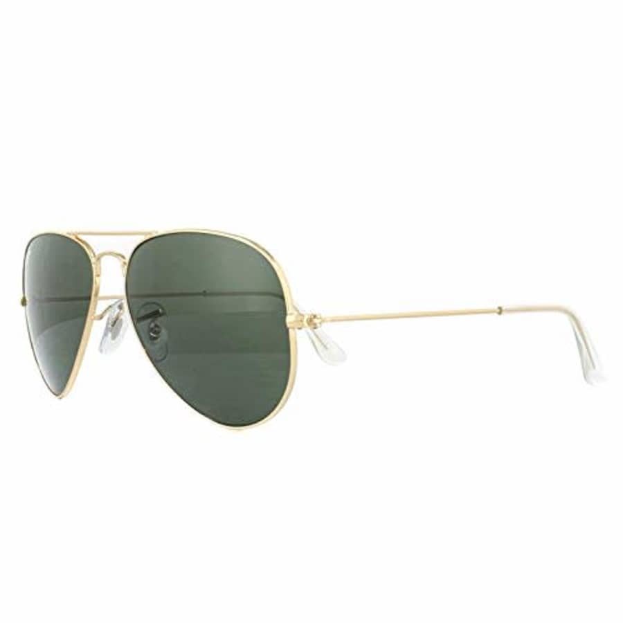 Ray-Ban RB3025 Aviator Large Metal Unisex Aviator Sunglasses (Gold Frame/Grey Green Lens W3234, 55) for $180