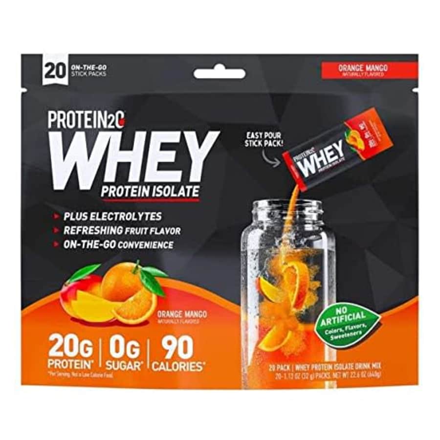 Protein2o Whey Protein Isolate, Orange Mango 20 Packs/1.13 Oz for $20 Protein2o Whey Protein Isolate, Orange Mango 20 Packs/1.13 Oz for $20