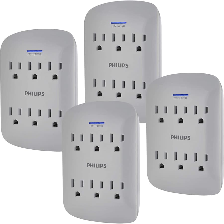 Philips 6-Outlet Extender Surge Protector 4-Pack for $25 Philips 6-Outlet Extender Surge Protector 4-Pack for $25