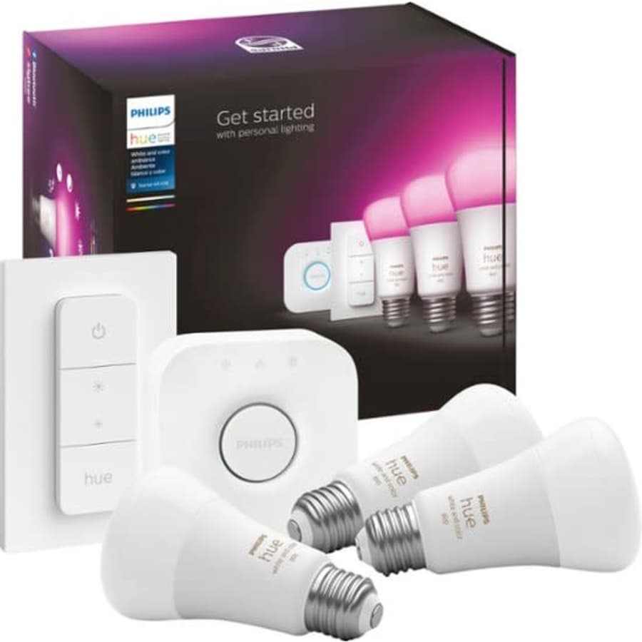 Philips Hue White & Color Ambiance A19 LED Starter Kit: $110