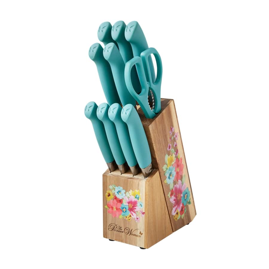The Pioneer Woman Breezy Blossoms 11-Piece Knife Block Set for $25 The Pioneer Woman Breezy Blossoms 11-Piece Knife Block Set for $25
