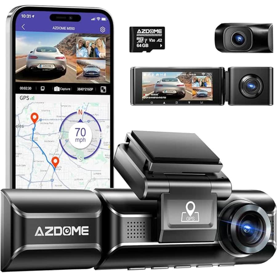 Azdome M550 3-Channel Dash Cam: $66.90 Azdome M550 3-Channel Dash Cam: $66.90