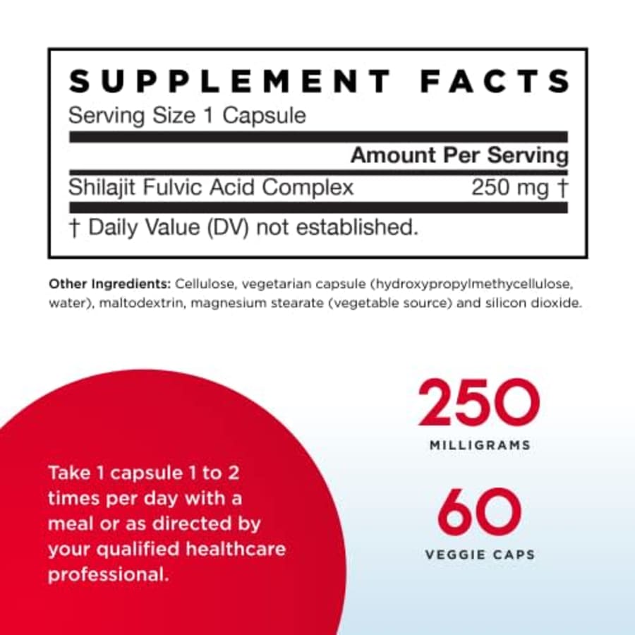 Jarrow Formulas Shilajit Fulvic Acid Complex 250 mg - 60 Veggie Caps - Supports Energy Production, for $21 Jarrow Formulas Shilajit Fulvic Acid Complex 250 mg - 60 Veggie Caps - Supports Energy Production, for $21