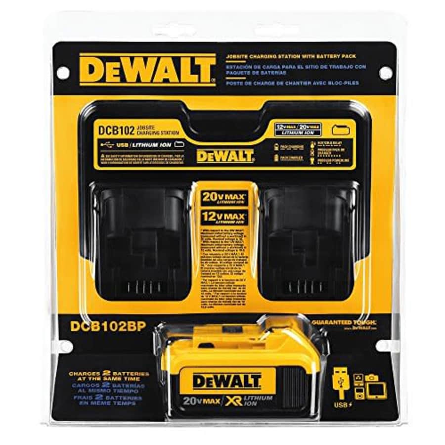 DEWALT 20V MAX Charging Station for Jobsite with 4Ah Battery Pack (DCB102BP) for $179