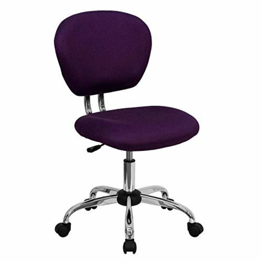 Flash Furniture Mid-Back Purple Mesh Padded Swivel Task Office Chair with Chrome Base for $101 Flash Furniture Mid-Back Purple Mesh Padded Swivel Task Office Chair with Chrome Base for $101