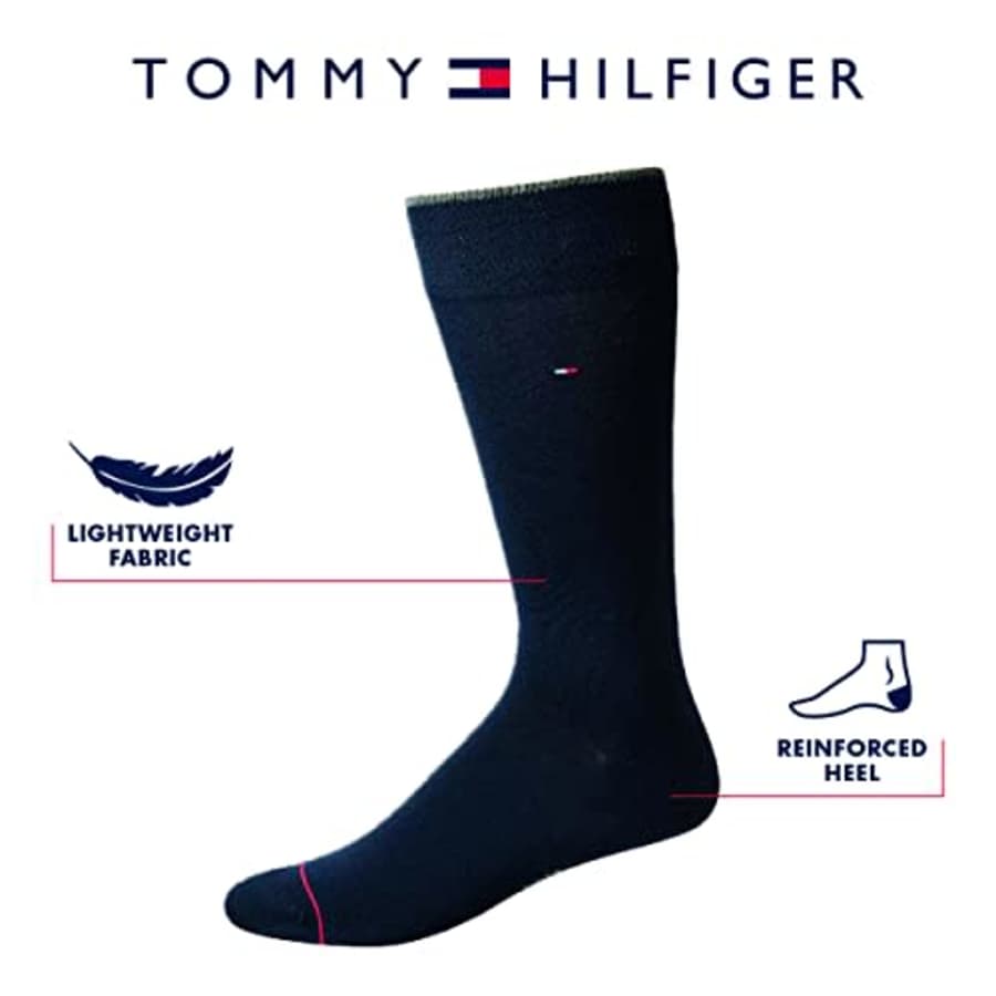 Tommy Hilfiger Men's Dress Socks - Lightweight Patterned Comfort Crew Socks (5 Pack), Size 7-12, for $20