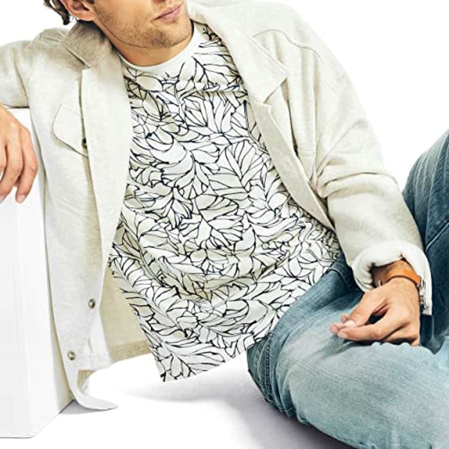 Nautica Men's Sustainably Crafted Printed T-Shirt, Sail Cream, Small for $21