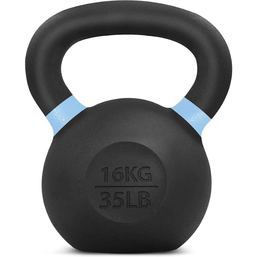 35-lb. Solid Cast Iron Powder Coated Kettlebell for $42 35-lb. Solid Cast Iron Powder Coated Kettlebell for $42