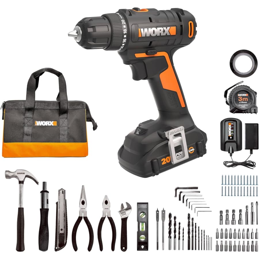 Worx 20V 3/8" Cordless Drill Kit: $65