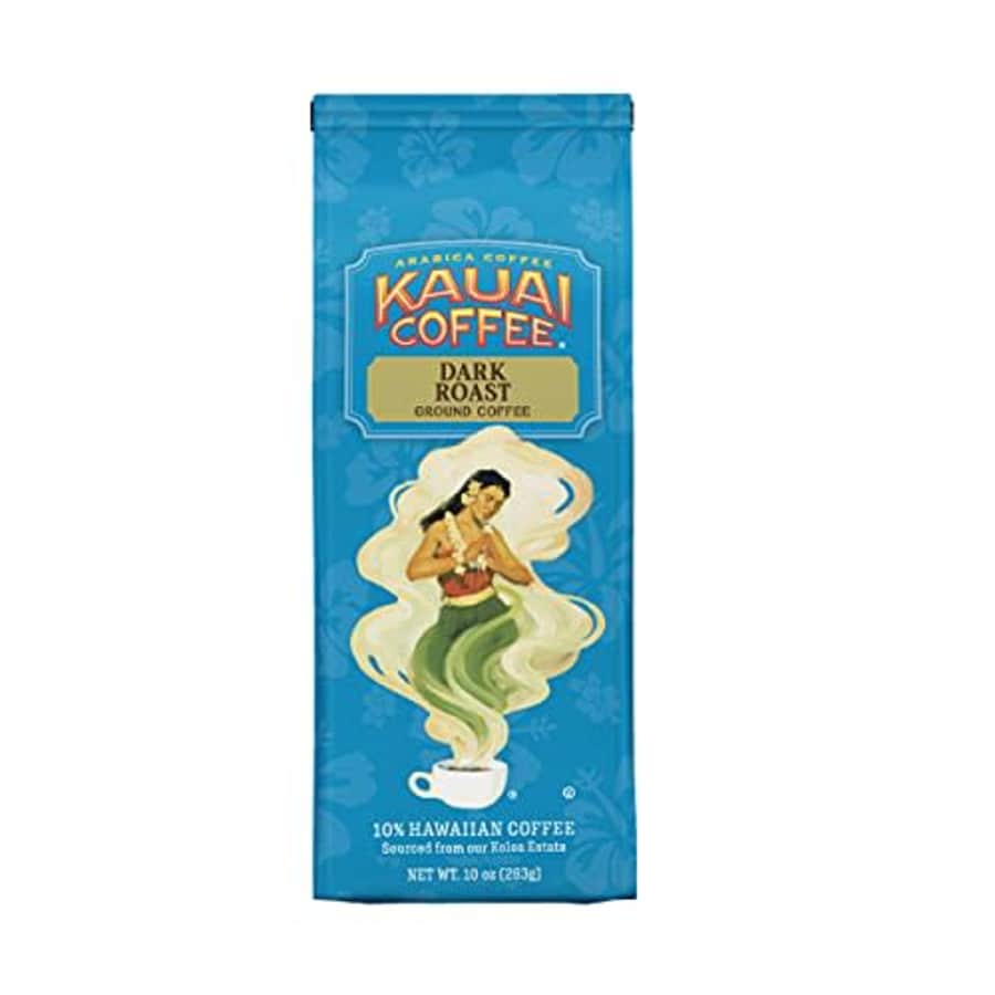 Kauai Coffee Kauai Hawaiian Ground Coffee, Koloa Estate Dark Roast (10 oz Bag) - Gourmet Arabica Coffee from for $7 Kauai Coffee Kauai Hawaiian Ground Coffee, Koloa Estate Dark Roast (10 oz Bag) - Gourmet Arabica Coffee from for $7